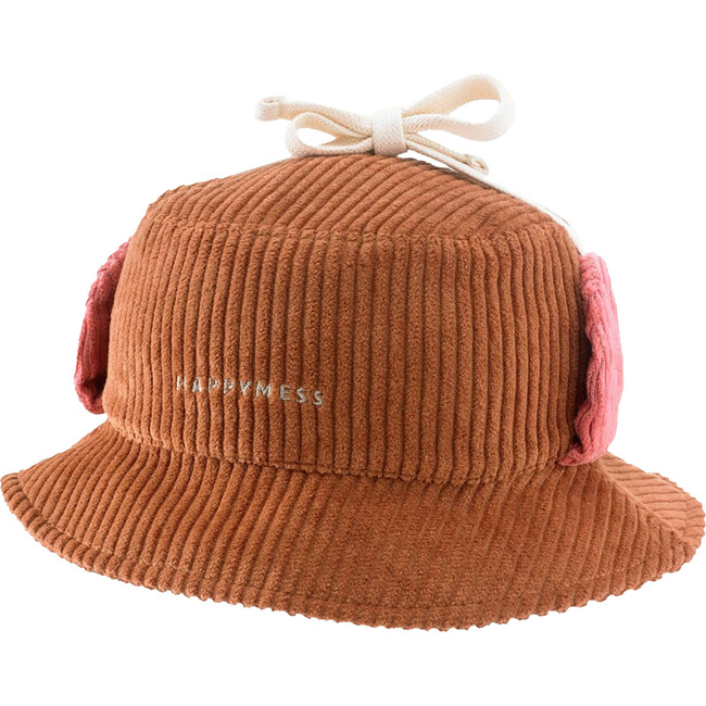 Corduroy Hat, Cocoa & Pink Blush