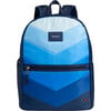 Kane Double Pocket Large Backpack, Blue Chevron Puffer - Backpacks - 1 - thumbnail