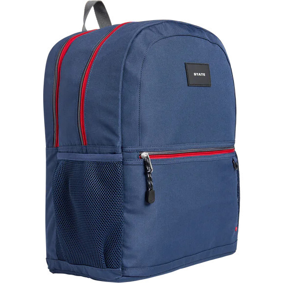 Kane Double Pocket Large Backpack, Navy - Backpacks - 2