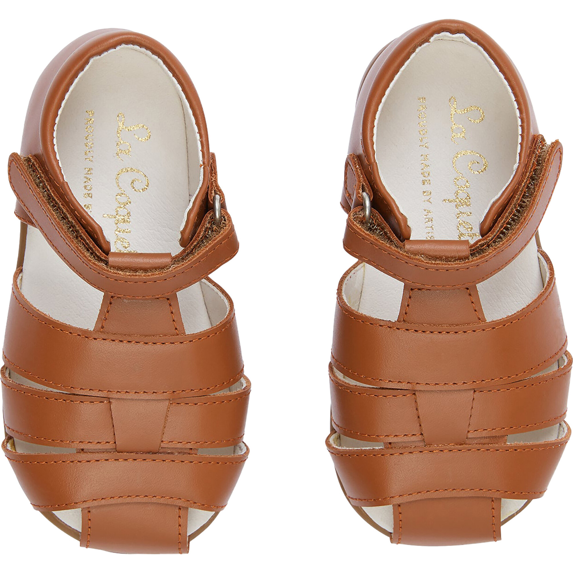 Toledo Leather Toddler Sandal, Tan - Sandals - 1