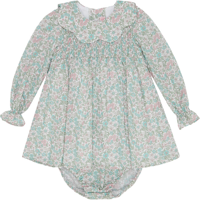 Catalina Baby Girl Smock Set, Aqua - Mixed Apparel Set - 1