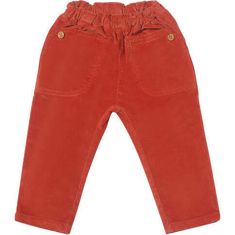 Fred Elastic Waist Patch Pocket Pants, Rust