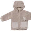 Francia Ribbed Cuff Fleece Hooded Jacket, Grey - Jackets - 1 - thumbnail