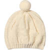 Susan Pompom Berret Knit Hat, Ivory - Hats - 1 - thumbnail