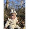 Susan Pompom Berret Knit Hat, Ivory - Hats - 4