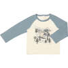 Ruan Yeti Print Raglan Sleeved Jersey Sweatshirt, Blue - Sweatshirts - 1 - thumbnail