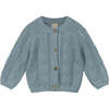 Penrose Pattern Lace Knit Button-Up Cardigan, Blue - Cardigans - 1 - thumbnail