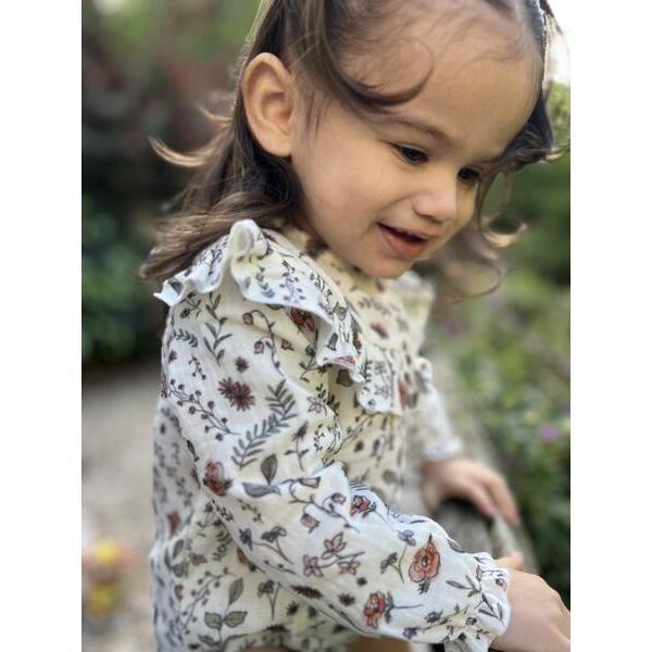 Orla Long Sleeve Full Frill Bubble, Floral - Rompers - 3