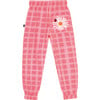 Picnic Plaid Elastic Waist Drawstring Pants, Pink - Pants - 2