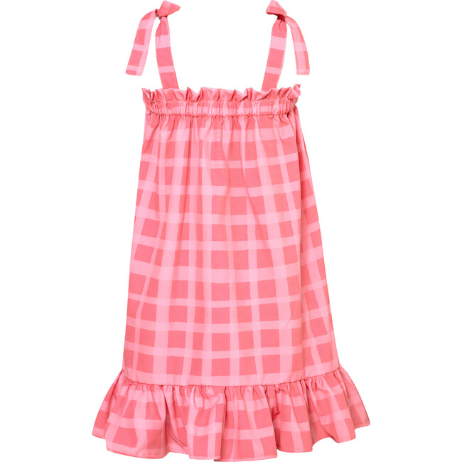 Elisa Picnic Chest Contour Shoulder Strap Dress, Pink - Dresses - 3