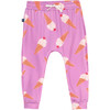 Ho-Be Ice Cream Print Elastic Waist Drawstring Pants, Lilac - Pants - 1 - thumbnail