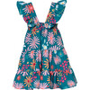 Corissia Garden Print Adjustable Strap Dress, Blue - Dresses - 3