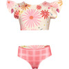 Dayana Garden Flounce Sleeve & Reversible Bottom Bikini, Pink - Two Pieces - 1 - thumbnail