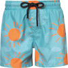 Sun Solecito Elastic Waist Drawstring Swimshorts, Blue - Swim Trunks - 1 - thumbnail