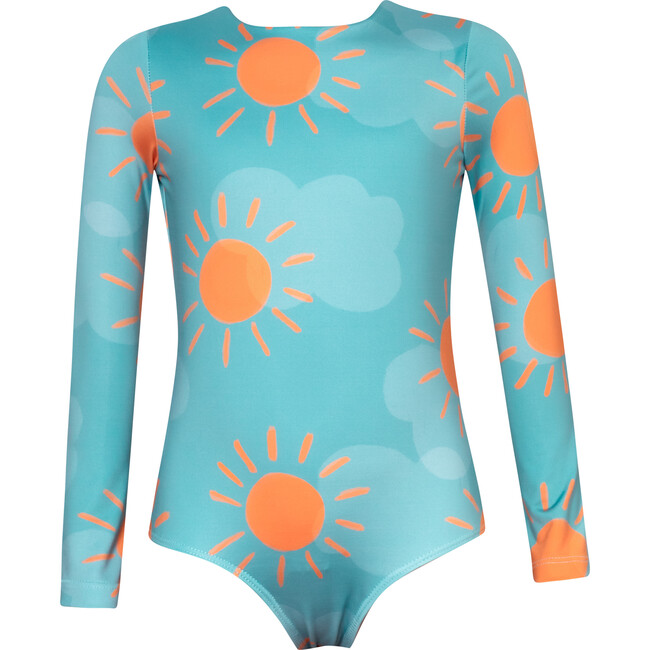 Baby's Sun Solecito Long Sleeve One-Piece Swimsuit, Blue