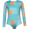 Baby's Sun Solecito Long Sleeve One-Piece Swimsuit, Blue - One Pieces - 1 - thumbnail