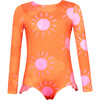 Sun Solecito Knot Long Sleeve One-Piece Swimsuit, Orange - One Pieces - 1 - thumbnail