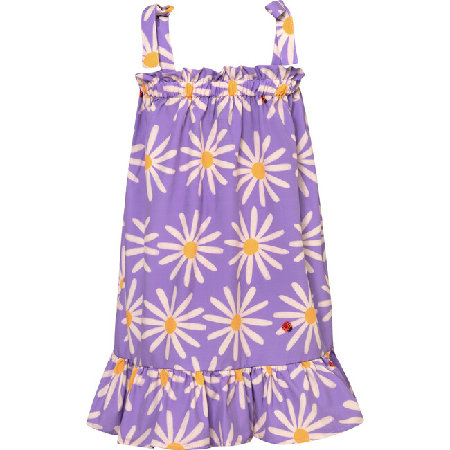 Elisa Daisy Bug Print Chest Contour Shoulder Strap Dress, Purple