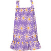 Elisa Daisy Bug Print Chest Contour Shoulder Strap Dress, Purple - Dresses - 1 - thumbnail