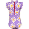 Alisson Daisy Bug Print Short Sleeve One-Piece Swimsuit, Purple - One Pieces - 3