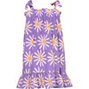 Elisa Daisy Bug Print Chest Contour Shoulder Strap Dress, Purple - Dresses - 2