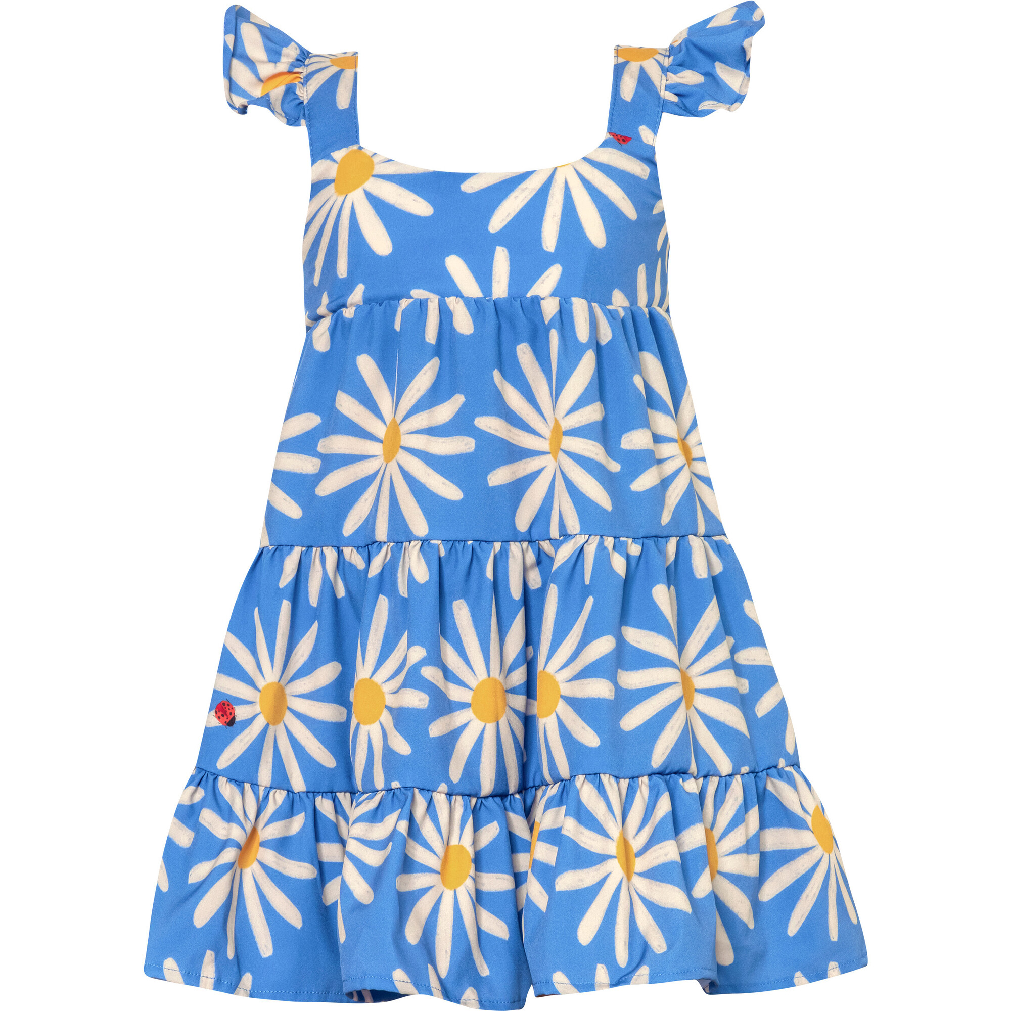Corissia Daisy Bug Print Adjustable Strap Dress, Blue - Dresses - 1