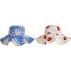 Picnic Daisy Bug Print Wide-Brim Reversible Hat, Blue - Hats - 1 - thumbnail