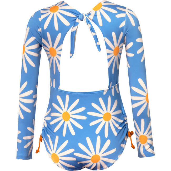 Jess Daisy Bug Print Long Sleeve One-Piece Swimsuit, Blue - One Pieces - 3