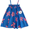 Pillowcase Floral Print Smocked Chest Sleeveless Strap Midi Dress, Blue - Dresses - 1 - thumbnail