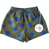 All Over Polka Dot Elastic Waist Pocket Shorts, Green & Blue - Shorts - 1 - thumbnail