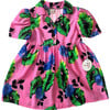 Tropical Floral Print Short Sleeve Shirt Dress, Pink - Dresses - 1 - thumbnail