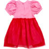 Off Duty Princess Puff Sleeve Frill Dress, Pink & Red - Dresses - 5