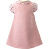 Tweed Pinafore Short Sleeve Blouse & Dress Set, Dusty Pink - Mixed Apparel Set - 1 - thumbnail