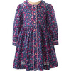 Snowdrop Floral Print Ric Rac Trim Button-Front Dress, Navy & Multicolors - Dresses - 1 - thumbnail