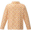 Pumpkin Print Check Long Sleeve Polo Shirt, Orange - Polo Shirts - 2