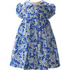 Periwinkle Print Peter Pan Puff Sleeve Button-Front Dress & Bloomers, Blue & Ivory - Dresses - 1 - thumbnail