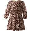 Leopard Print Tiered Jersey Dress, Brown - Dresses - 1 - thumbnail