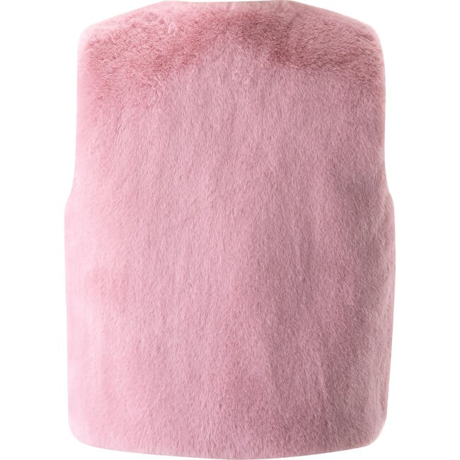 Girl's Faux Fur Gilet, Powder Pink - Faux Fur Coats - 2