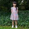 Peony Floral Print Short Puff Sleeve Button-Front Dress, Pink - Dresses - 3