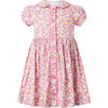 Candy Floral Print Short Puff Sleeve Button-Front Dress, Pastel Blue & Pink - Dresses - 1 - thumbnail