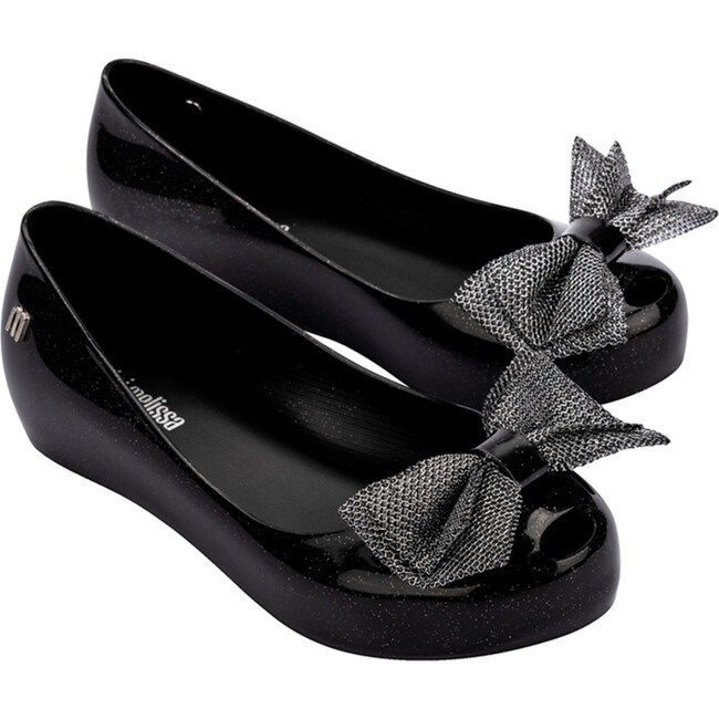 Kids Ultragirl Sweet XII Bow Ballet Flats, Black