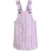 Striped Adjustable Buckle Denim Jumper Dress, Purple - Dresses - 1 - thumbnail