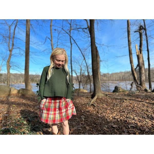 Jaycee Checked 3-Buttoned Pocket Mini Skater Skirt, Autumn Plaid - Skirts - 2