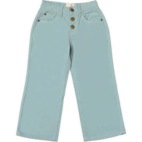 Izzy High Waist 3-Buttoned Wide Leg Pants, Frost Blue