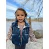 Parker Velvet Puffer Vest, Teal - Vests - 3
