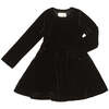 Merilee Velvet Long Sleeve Twirl-Worthy Cut Dress, Black - Dresses - 1 - thumbnail