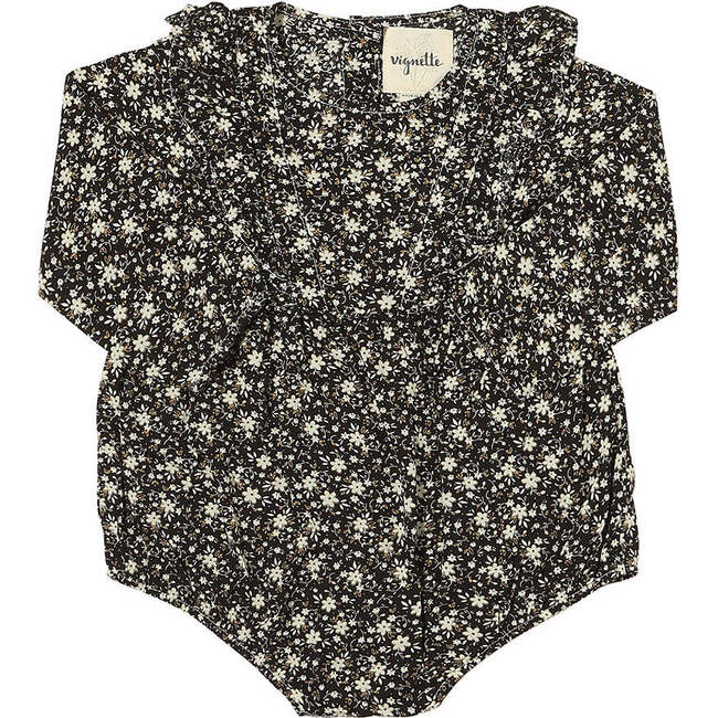 Deirdra Sweet Floral Print Ruffle Bubble, Midnight