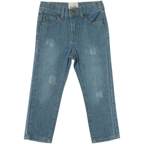 Kelsey High Waist Straight Leg Flattering Fit Washed Frayed Jeans, Dark Denim - Pants - 1