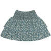 Aoife Ditsy Floral Print Smocked Waist 2-Tiered Mini Skort, Evermore - Skirts - 1 - thumbnail