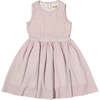 London Stripped Sleeveless Pleated Dress, Blush & Sparkle - Dresses - 1 - thumbnail